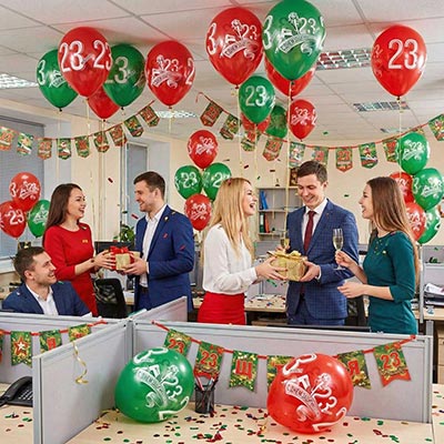 Наборы в упаковках Шарики 23 Февраля 5 шт