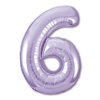 Шар цифра "6", 101см Пастель Lavender