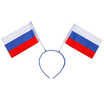 Украшения на голову Ободок с флажками Россия триколор
