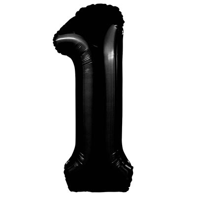 Шарики из фольги Шар цифра "1", 101см Пастель Black