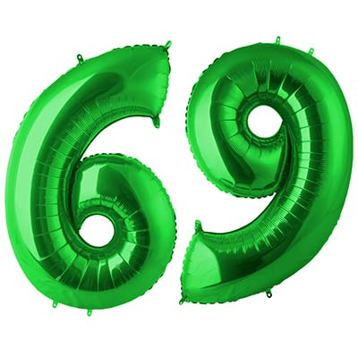 Шарики из фольги Шар цифра "6 или 9", 102см Green