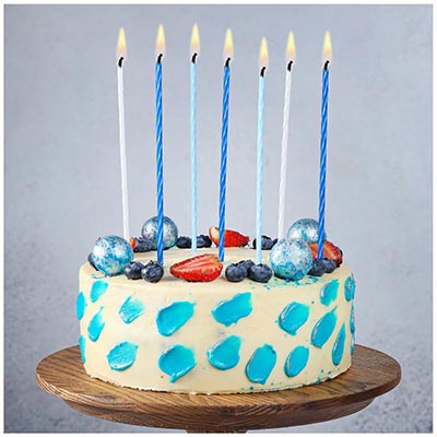 Свечи для торта Свечи для торта Голубой Микс блеск 12шт