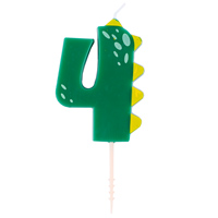 Свеча-цифра "4" Динозаврик, 6см