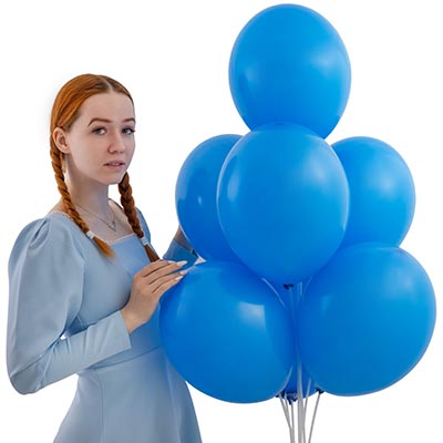 Шарики из латекса Шарик 32см, цвет 012 Пастель Mid Blue