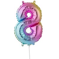Шар цифра "8", 40см Радуга под воздух
