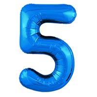 Шар цифра "5", 101см Металлик Blue