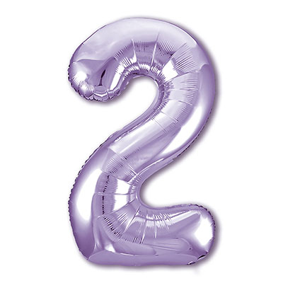 Шар цифра "2", 101см Пастель Lavender