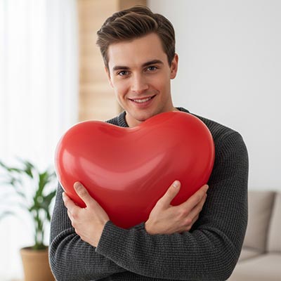 Шарики из латекса Шары Сердце 44см Кристалл Красное