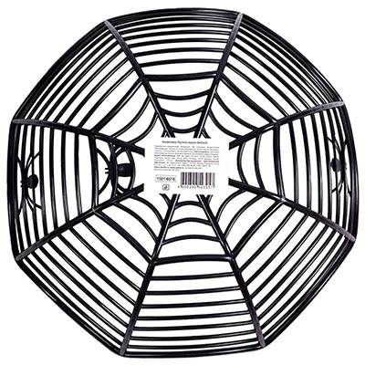 Праздничные аксессуары Конфетница Паутина черн пластик 28х8смG