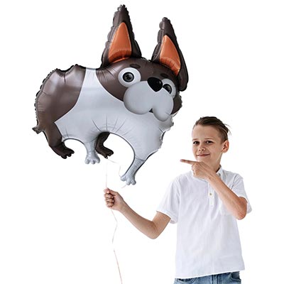 Шарики из фольги Шар фигура Собака бульдог ушастый 89см