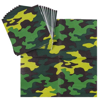 Салфетки Салфетки Камуфляж, 25 см, 12 штук