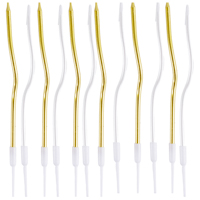 Белая Свечи Волна Микс бел/золото 13см 12шт/G 1502-6914