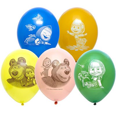 Шарики из латекса Шары с рисунком 36см Маша и Медведь