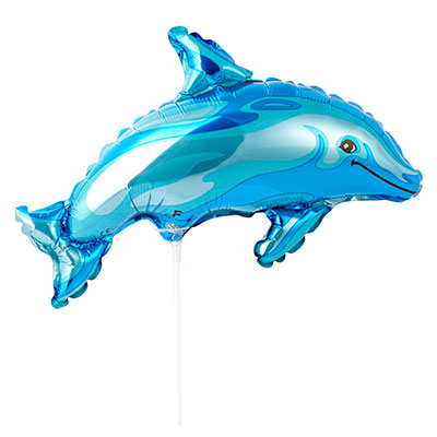 Шарики из фольги Шар Мини фигура Дельфин голубой