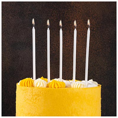 Свечи для торта Свечи д/торта Белые перл подст 12шт 13см