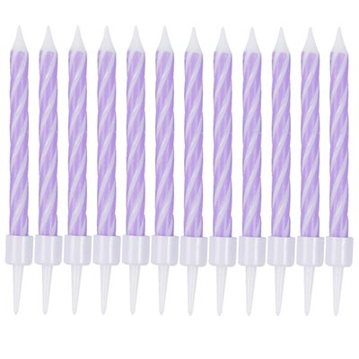 Фиолетовая Свечи Спирали с подст Фиолет 6см 12шт 1502-6786