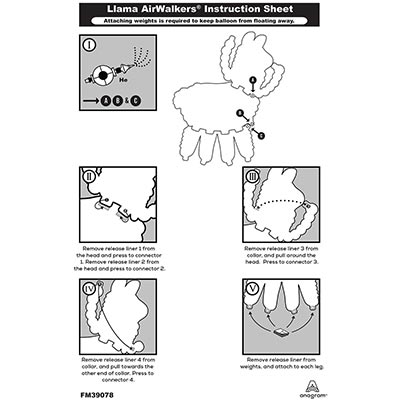 Шарики из фольги Ходячий шар Лама, ненадутый
