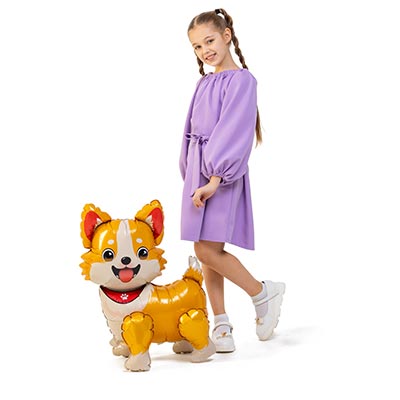 Шарики из фольги Шар фигура под воздух Собака Корги 66см