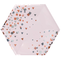 Тарелки большие Конфетти Party розовые