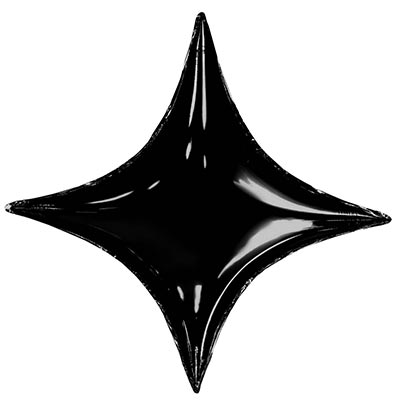 Шарики из фольги Шарик 74см звезда 4х-конечная Black