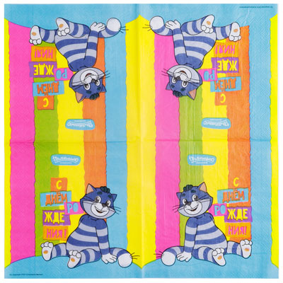 Салфетки Салфетка С ДР Простоквашино 33см 12шт