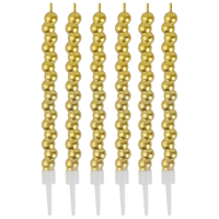 Свечи Пузыри золото 12см 6шт