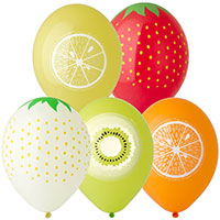 Гавайская вечеринка Шарики с рисунком 36см Фрукты 1103-2057