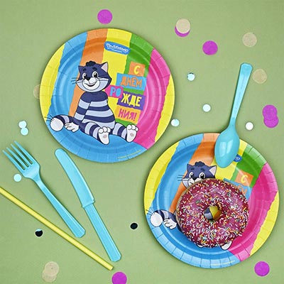 Тарелки Тарелка С ДР Простокваш Матроскин17см6шт