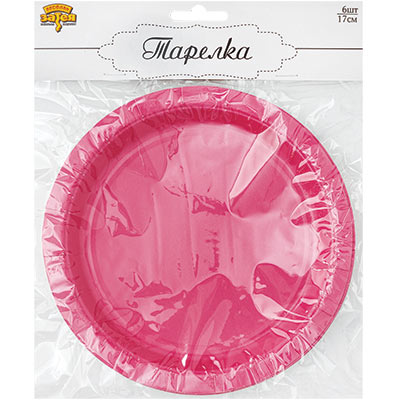 Тарелки Тарелка ярко-розовая 17см 6шт