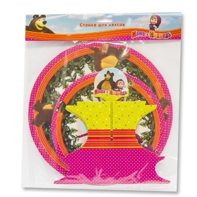 Сладкий стол Стойка для кексов Маша и Медведь,2 яруса