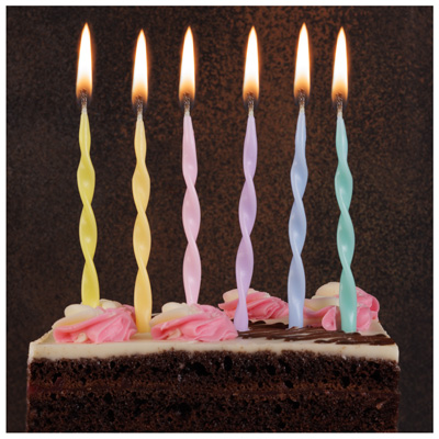 Свечи для торта Свечи Спираль Пастель 10см 6шт