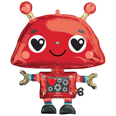 Шарики из фольги Шар фигура Робот влюбленный сердца