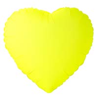 Шар сердце 45см Неон жёлтый