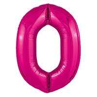 Шар цифра "0", 101см Металлик Fuchsia