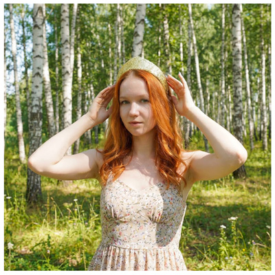 Головные уборы Кокошник-ободок Стильный пайетки золото