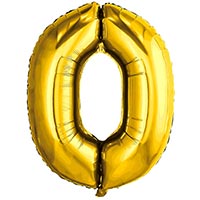 Шар цифра 0 Металлик Золото 66см