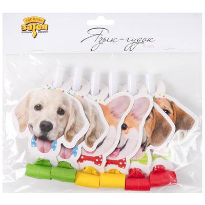 Язычки Язык-гудок с карт Собачки фотогр 6шт