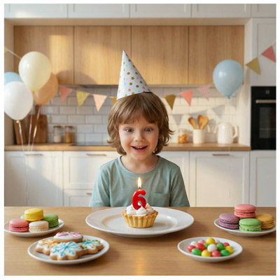 Свечи-цифры Свеча -цифра "6" Красная 4,5см