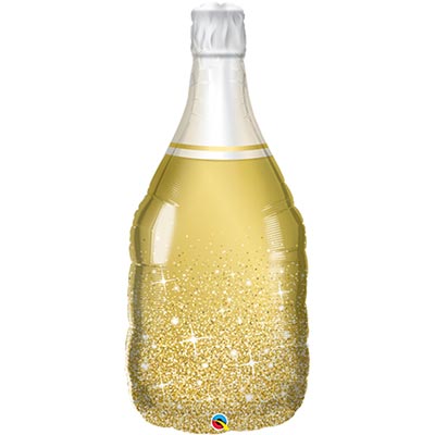 Шар фигура Бутылка шампанского золотая