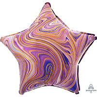 Шар 45см Звезда Мрамор Purple
