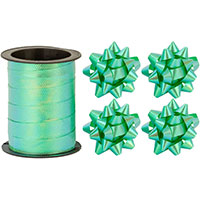 Банты звезды+Лента зеленая фактурная
