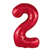 Шар цифра "2", 101см Металлик Red