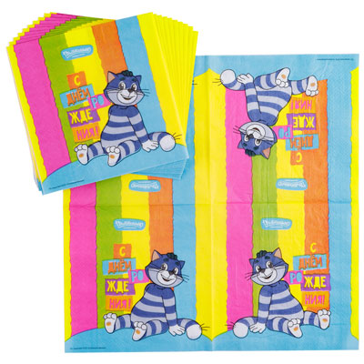 Салфетки Салфетка С ДР Простоквашино 33см 12шт