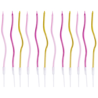 Розовая Свечи Волна Розовый Микс 13см 12шт/G 1502-6911