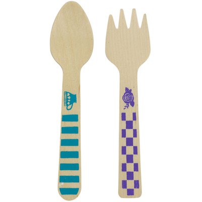 Безумное чаепитие Столовые приборы деревянные Чаепитие 1502-2702