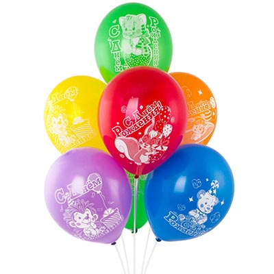 Шарики из латекса Шары 30см С ДР Зверюшки, Веселая Затея