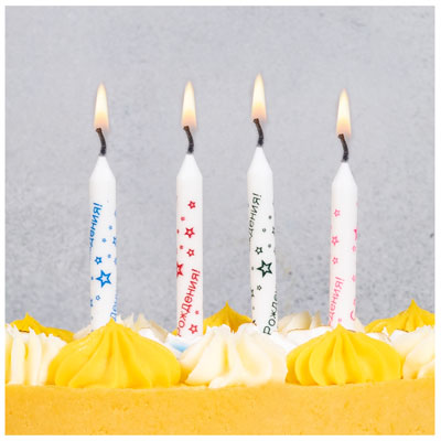Свечи для торта Свечи для торта С ДР Звезды 8 см, 8 шт.