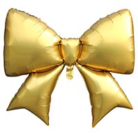 Шар фигура Бант золотой сатин