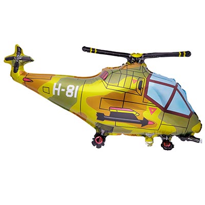 Шарики из фольги Шар фигура Вертолет милитар