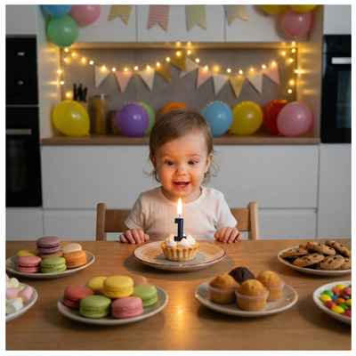 Свечи-цифры Свеча-цифра "1" Диамант черная 4,5см